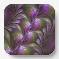 Colourful Abstract Violet Purple Khaki Fractal Art