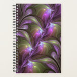 Colourful Abstract Violet Purple Khaki Fractal Art Planner<br><div class="desc">Unique stunning fractal art,  abstract and luminous.
Design for your planner and more.</div>
