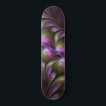 Colourful Abstract Violet Purple Khaki Fractal Art Skateboard<br><div class="desc">Striking Fractal Art,  abstract and luminous
with shades of purple,  violet and khaki.
Design for your skateboard and more.</div>