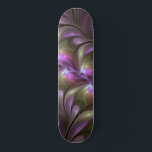 Colourful Abstract Violet Purple Khaki Fractal Art Skateboard<br><div class="desc">Striking Fractal Art,  abstract and luminous
with shades of purple,  violet and khaki.
Design for your skateboard and more.</div>