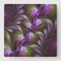 Colourful Abstract Violet Purple Khaki Fractal Art