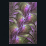 Colourful Abstract Violet Purple Khaki Fractal Art Tea Towel<br><div class="desc">Unique stunning fractal art,  abstract and luminous.
Design for your kitchen towel and more.</div>