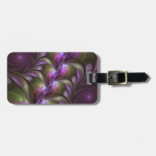 Colourful Abstract Violet Purple Khaki Fractal Nam Luggage Tag
