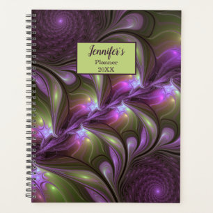 Colourful Abstract Violet Purple Khaki Fractal Nam Planner
