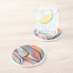 Colourful Abstract Watercolor Artsy Coaster