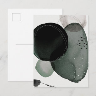 Colourful abstract watercolor circles 57 postcard