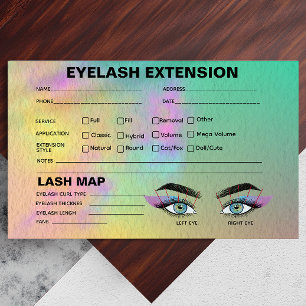 Colourful Abstract Watercolor Lash Client Map Business Card