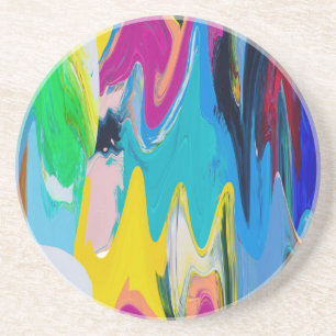 Colourful abstract, watercolor motion blur. coaster