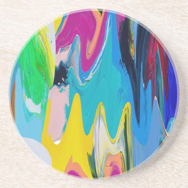 Colourful abstract, watercolor motion blur. coaster (Front)