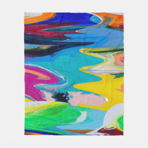 Colourful abstract, watercolor motion blur. fleece blanket