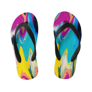 Colourful abstract, watercolor motion blur. kid's thongs