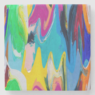 Colourful abstract, watercolor motion blur. stone coaster