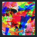 Colourful Abstract Watercolor Personalised Pet Bandana<br><div class="desc">A work in abstract expressionism, this design was created using a watercolor palette with bright, stimulating, colours... and is personalised with your pet's name. You can customise the name text, by editing font style, size, or colour. This edgy, modern, art pattern will look beautiful on your pet! Great gift for...</div>