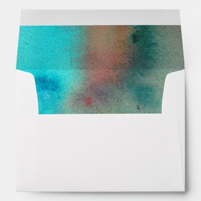 Colourful Abstract Watercolor Wash Envelope (Back (Bottom))