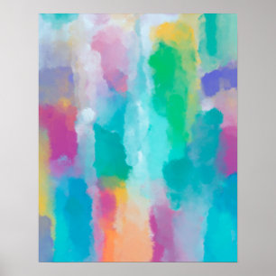 Colourful Abstract Watercolour Painting Poster