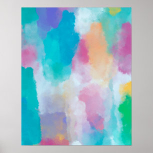Colourful Abstract Watercolour Painting Poster