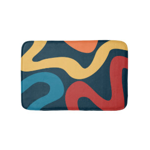 Colourful abstract waves bath mat