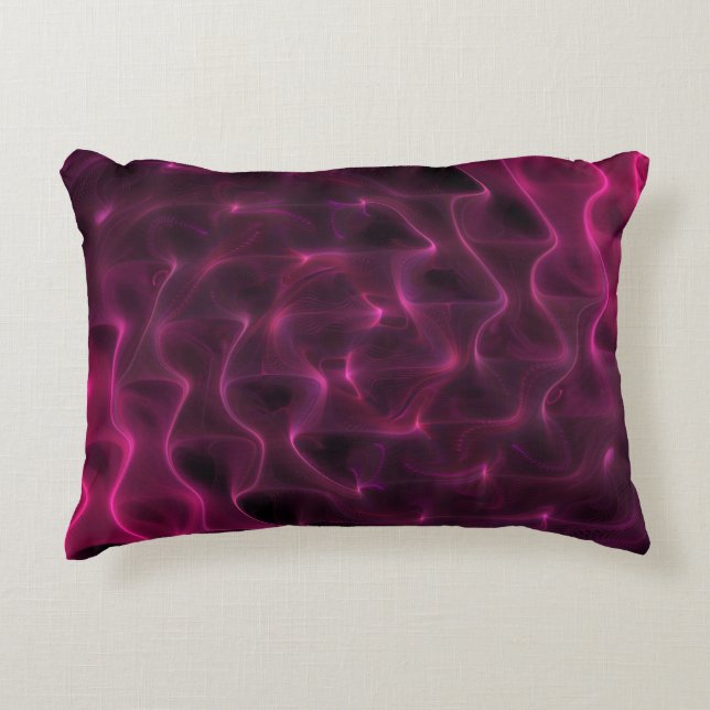 Colourful Abstract Waves Black Background Decorative Cushion (Front)