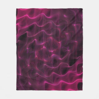 Colourful Abstract Waves Black Background Fleece Blanket