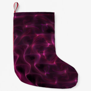 Colourful Abstract Waves Black Background Small Christmas Stocking