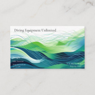 Colourful abstract waves design business card