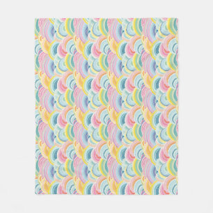 Colourful Abstract Waves Fleece Blanket