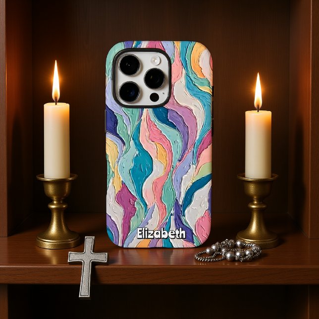 Colourful Abstract Waves in Soft Pastels Case-Mate iPhone Case (Creator Uploaded)