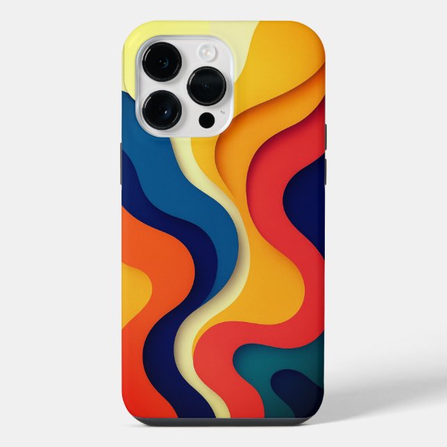 Colourful Abstract Waves iPhone Case (Back)