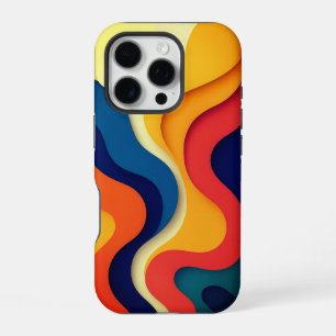 Colourful Abstract Waves iPhone 16 Pro Case