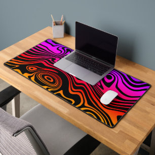 Colourful Abstract Waves Modern Design Desk Mat