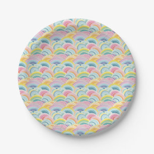 Colourful Abstract Waves Paper Plate