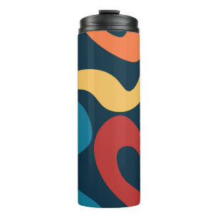 Colourful abstract waves thermal tumbler