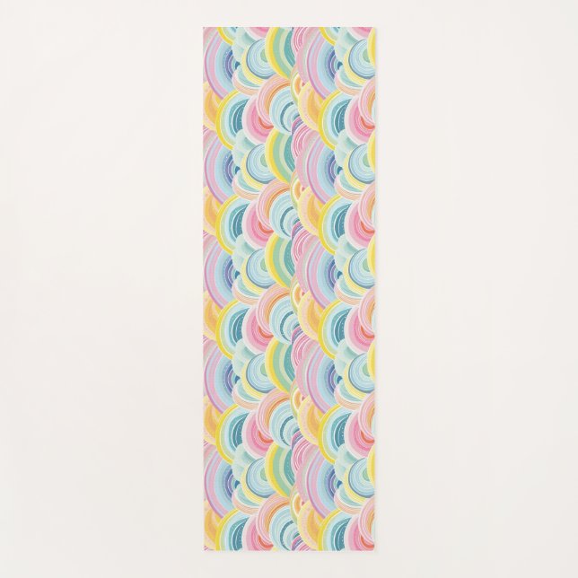 Colourful Abstract Waves Yoga Mat (Front)