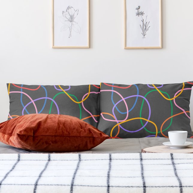 Colourful Abstract Wavy Lines Pattern Pillowcase (Creator Uploaded)