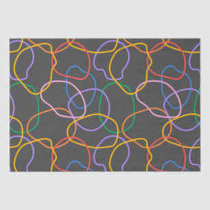 Colourful Abstract Wavy Lines Pattern Tissue Paper