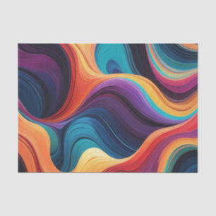 Colourful Abstract Wavy Lines with Glow Tissue Paper