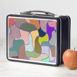 Colourful Abstract Wavy Patter Metal lunch box