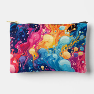 Colourful Abstract Wavy Pattern Accessory Pouch