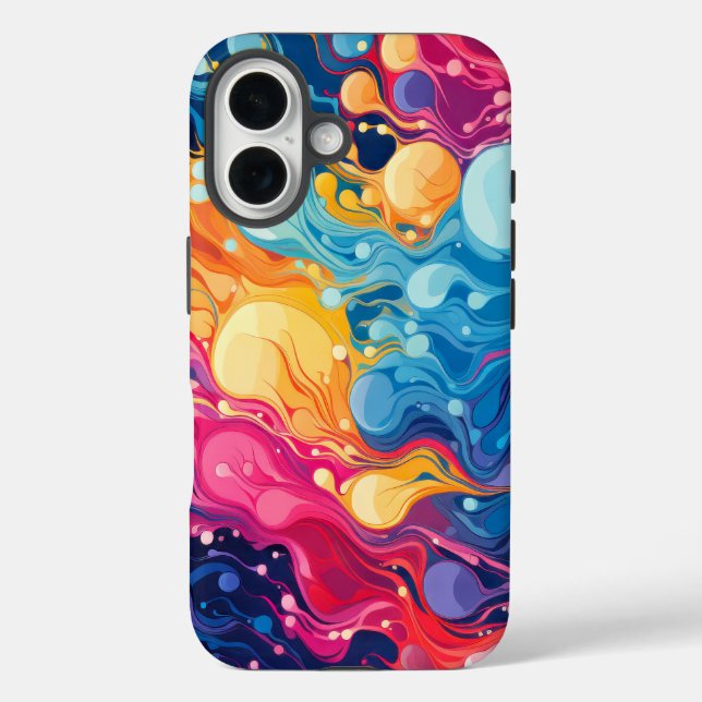 Colourful Abstract Wavy Pattern Case-Mate iPhone Case (Back)