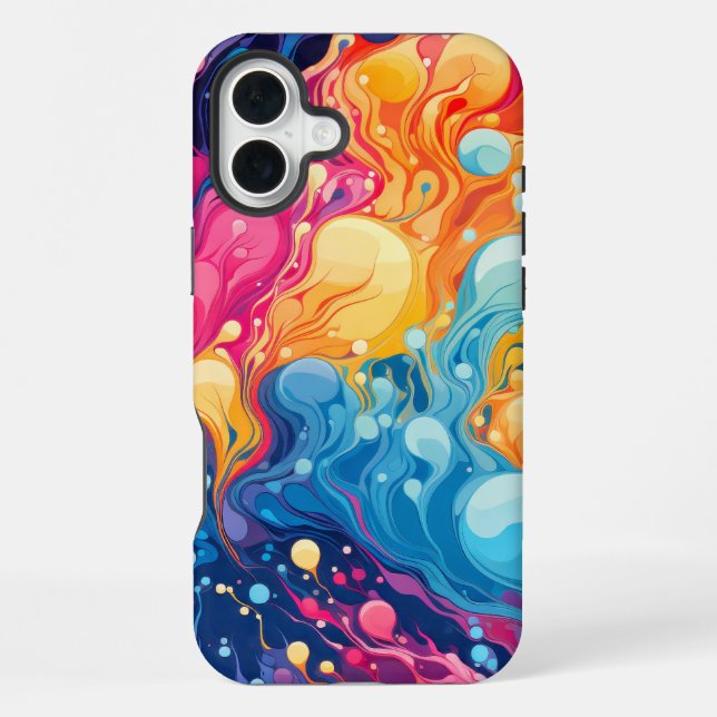 Colourful Abstract Wavy Pattern iPhone Case (Back)