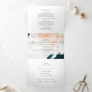 Colourful Abstract Wedding All In One Tri-fold