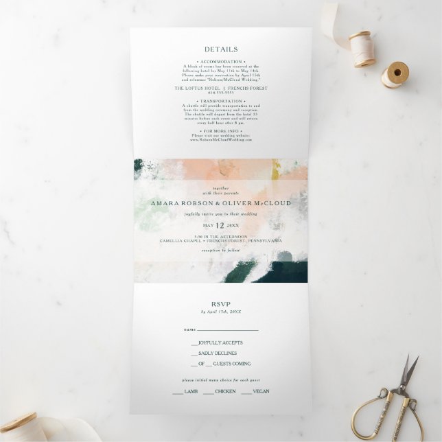 Colourful Abstract Wedding All In One Tri-fold (Inside)