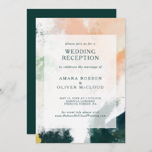 Colourful Abstract Wedding Reception Invitation