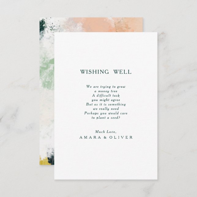 Colourful Abstract Wedding Wishing Well Card (Front/Back)