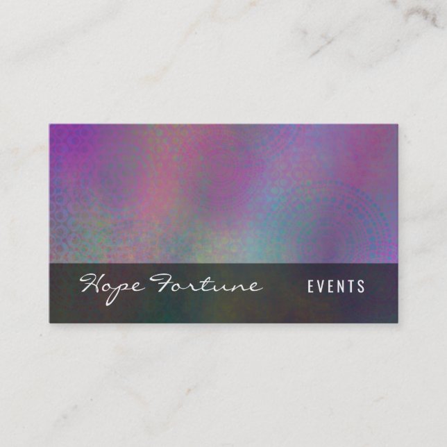 Colourful Abstract with Patterns & Grungy Texture Business Card (Front)