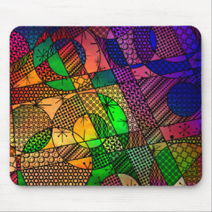 Colourful Abstract with Textures & Patterns Mouse Pad