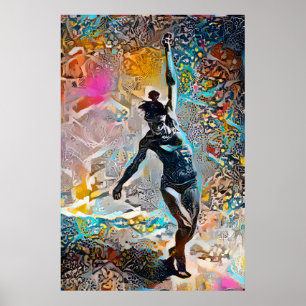 Colourful Abstract Woman Dancing Poster