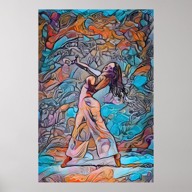 Colourful Abstract Woman Dancing Poster (Front)