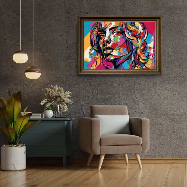 Colourful Abstract Woman Pop Art Design  Poster (Colorful Abstract Woman Pop Art Design Poster)
