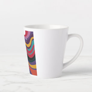 Colourful Abstract Woman with Flowing Hair Art Latte Mug